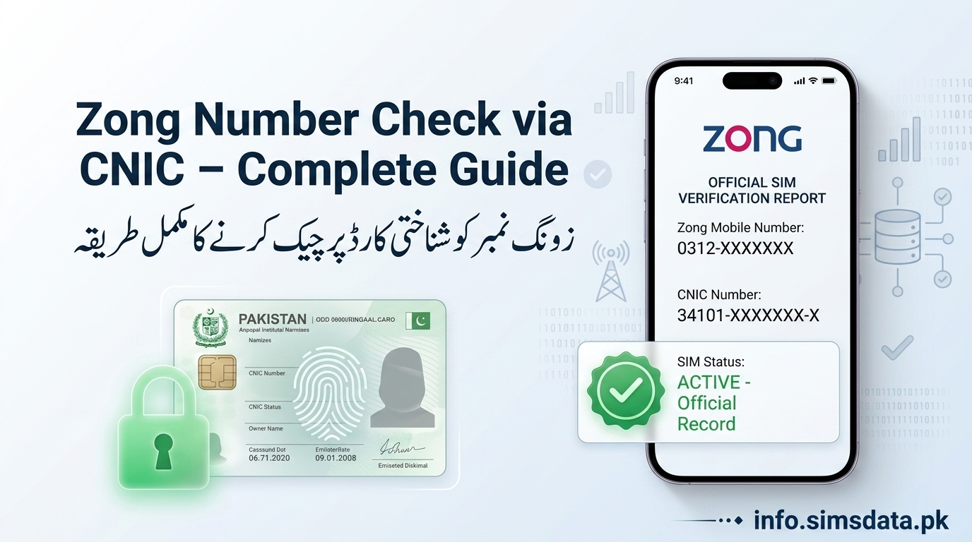Check the Zong number on the CNIC.