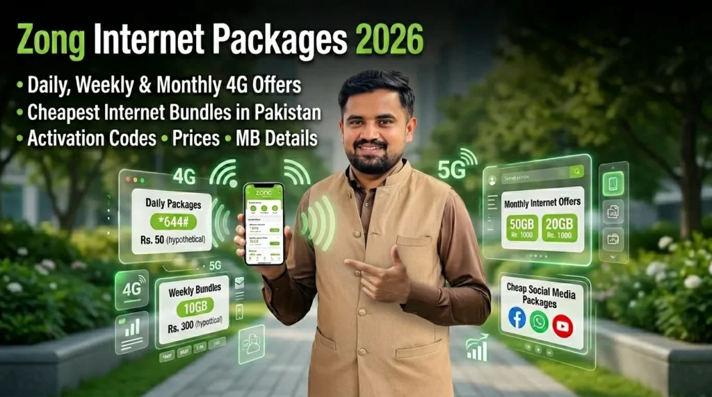 Zong Internet Bundles–  Daily, Weekly & monthly
