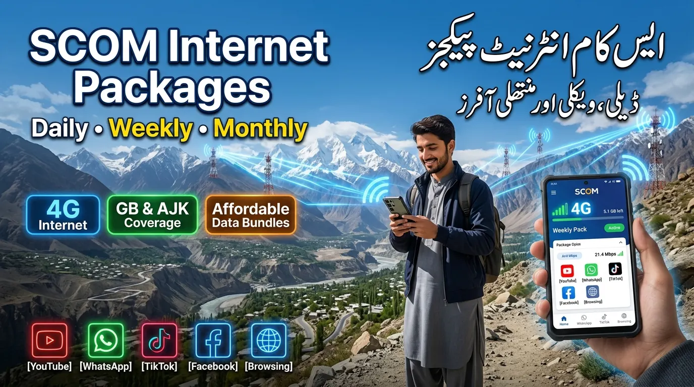 SCOM Internet Packages Daily, Weekly & Monthly