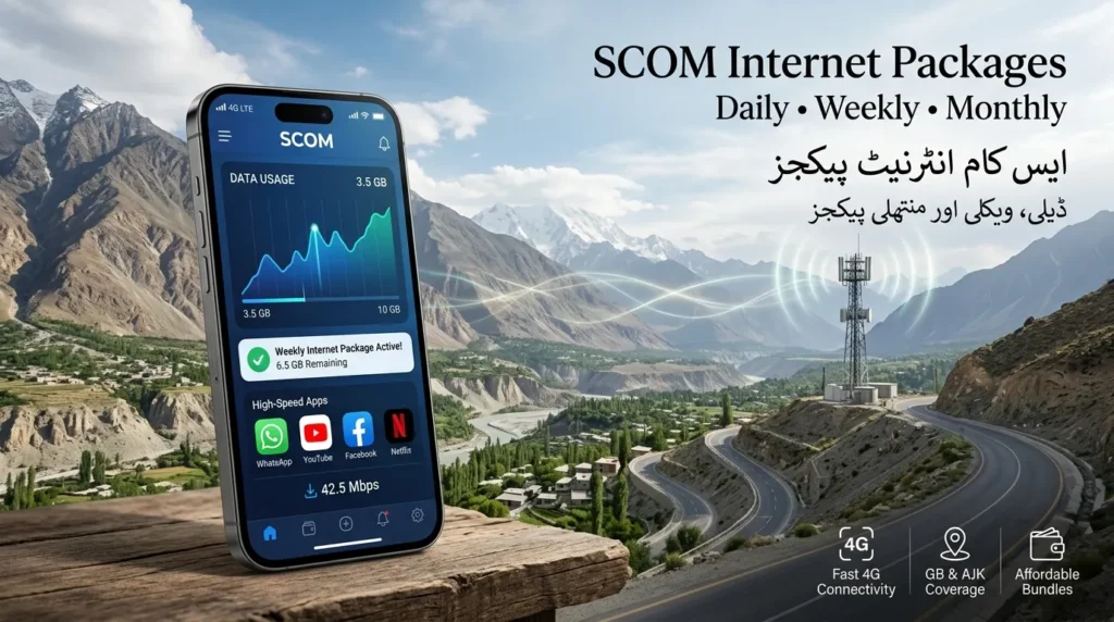 SCOM Internet Packages Daily, Weekly & Monthly