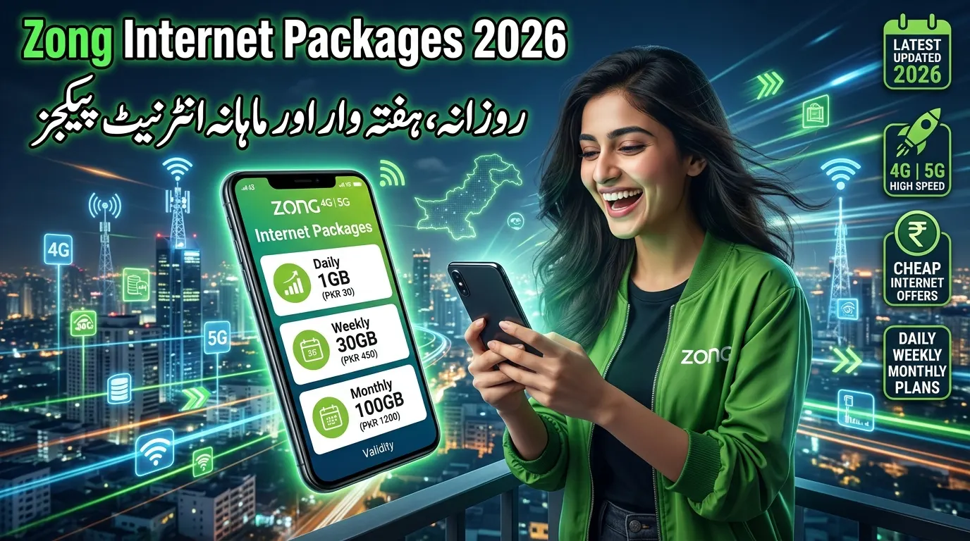Zong Internet Packages – Daily, Weekly & Monthly